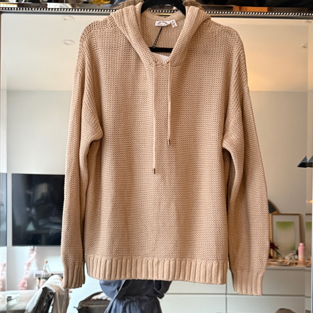 The Upside Tan Knit Hoodie Sweater